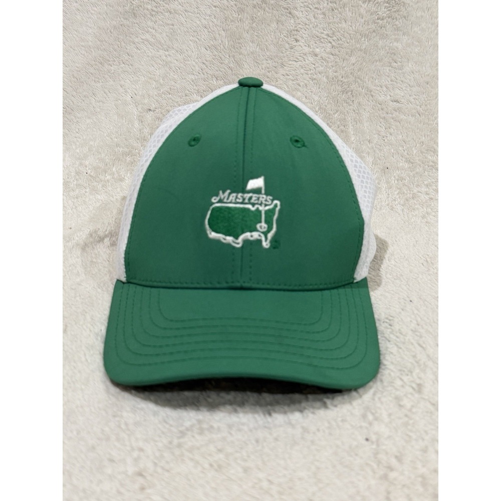 Masters Golf Hat Cap Snap Back Mens One Size Mesh Green White American Needle